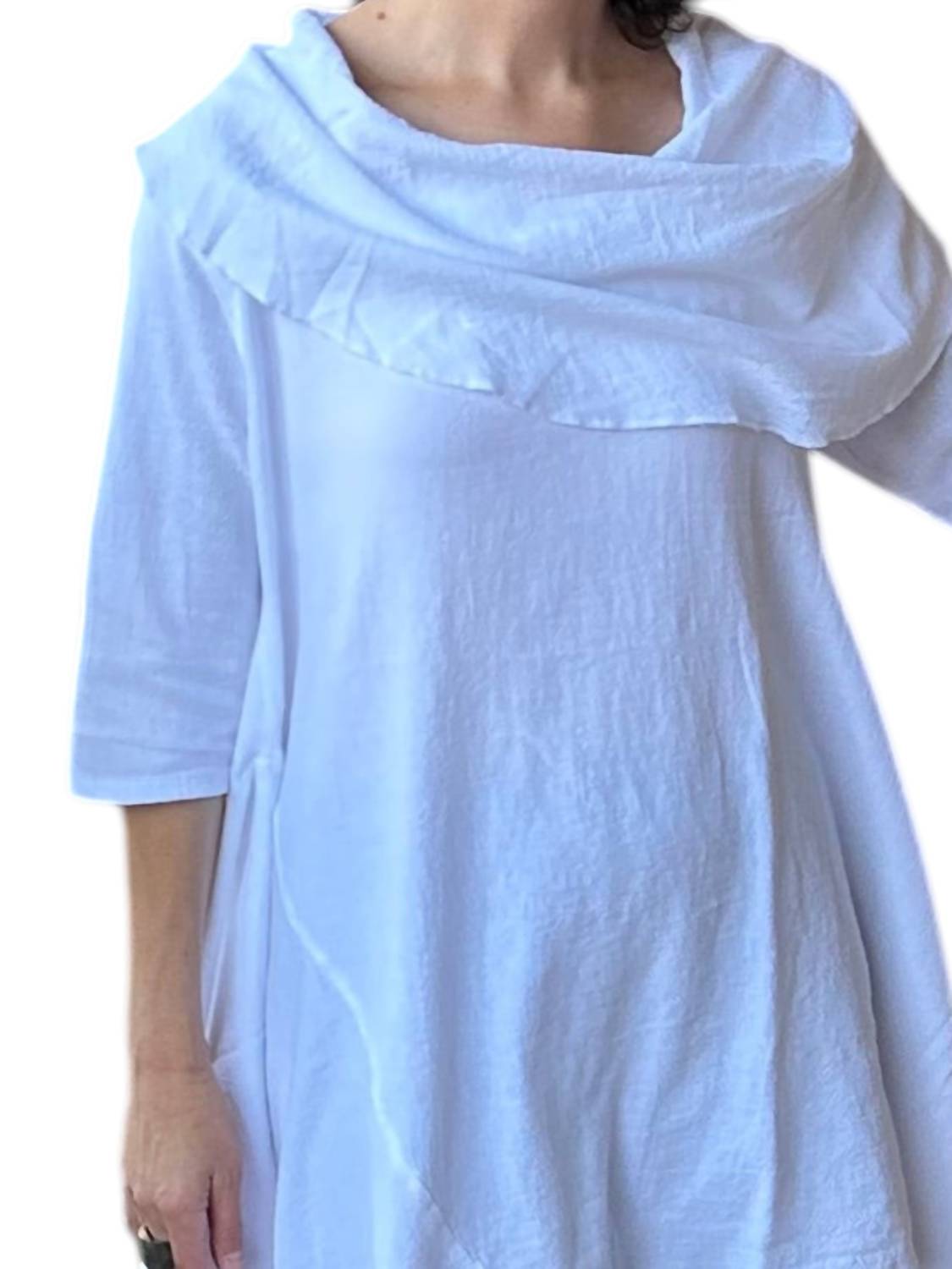Sea Breeze - Hawaiian Gauze Cowl Neck Tunic Top