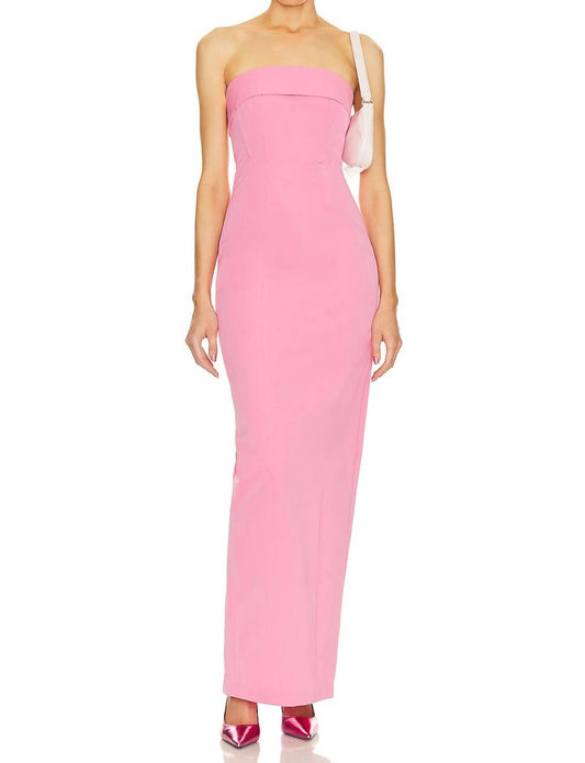 Helsa - Tech Gabardine Long Strapless Maxi Dress