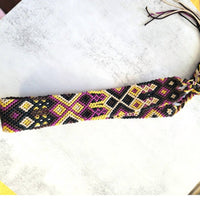 Pink & Silver - Women's Woven Braided Western Aztec Adjustable Hat Band