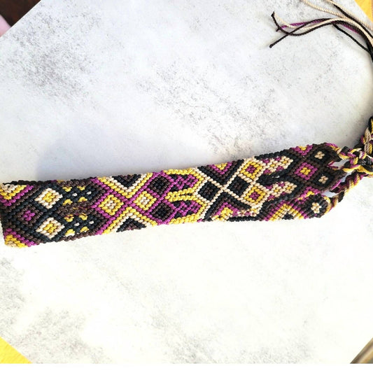 Pink & Silver - Women's Woven Braided Western Aztec Adjustable Hat Band