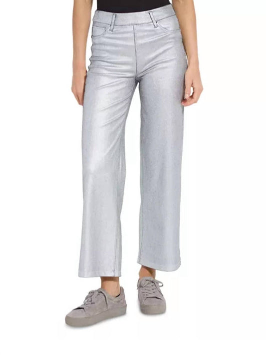 Lysse - Metallic Coated Wide Leg Denim Pant