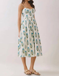 Tcec - Floral Sweetheart Midi Dress