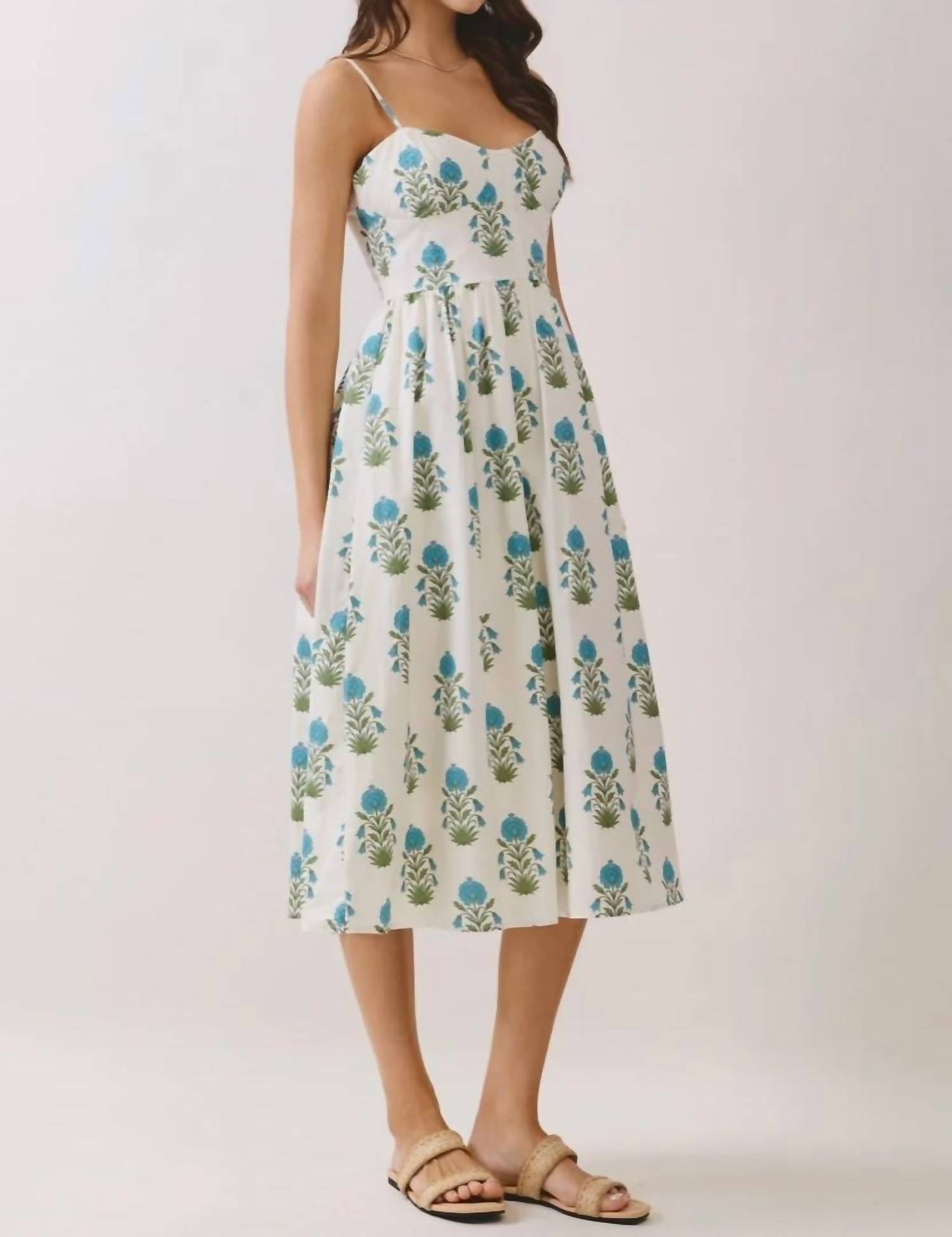 Tcec - Floral Sweetheart Midi Dress