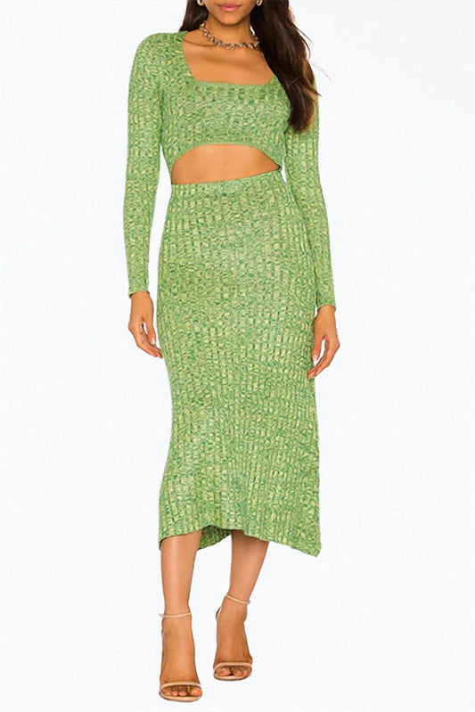 SKYE CUTOUT RIBBED-KNIT MIDI DRESS