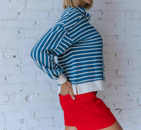 Tribal - Eyelet Stripe Pullover Top