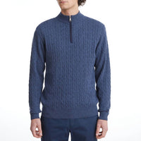 Emanuel Berg - Premium Luxury Cable Quarter Zip Sweater
