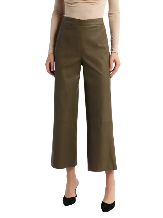 Frame - CROPPED LEATHER WIDE LEG