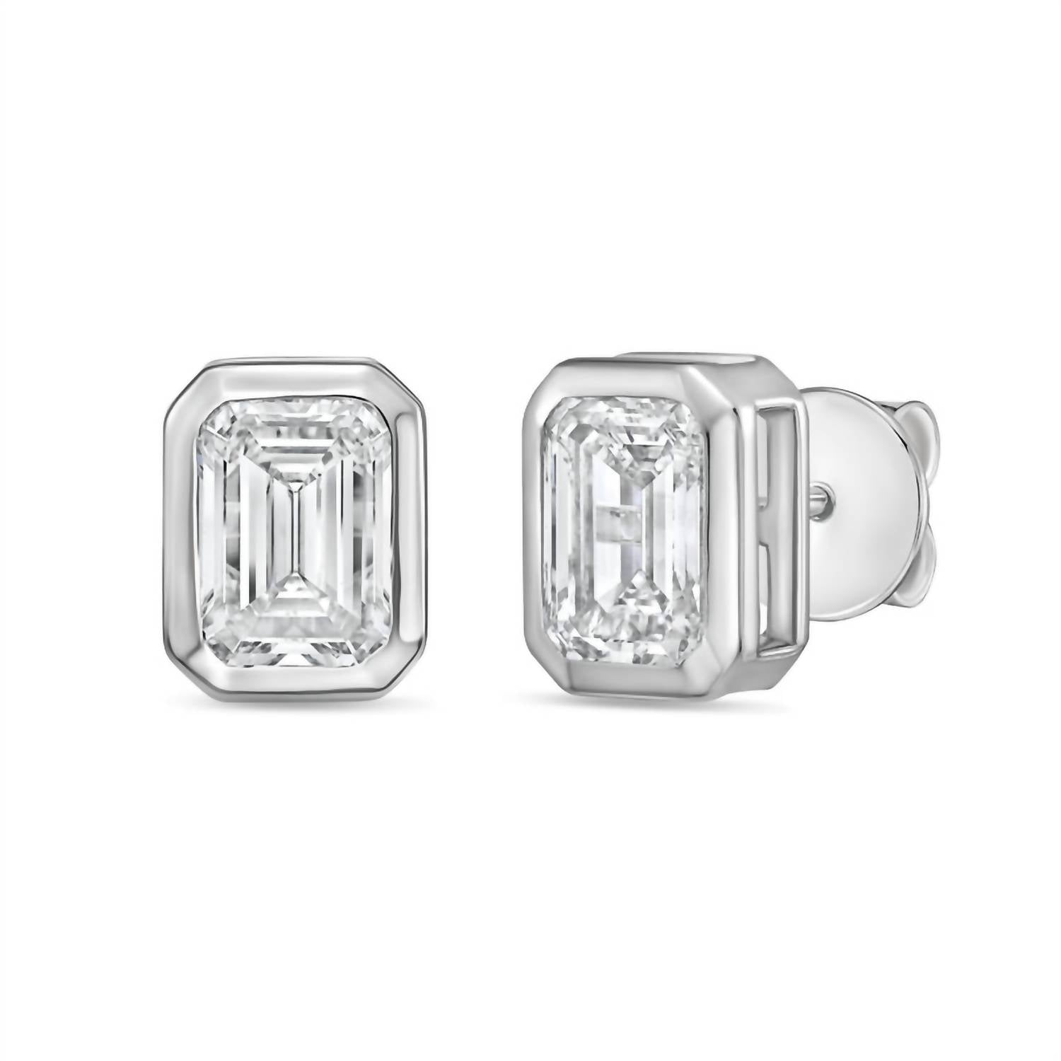 Diana M Jewels - Women's Emerald Lab-grown Diamond Stud Earrings (2.50 Tcw) - Classic Plus