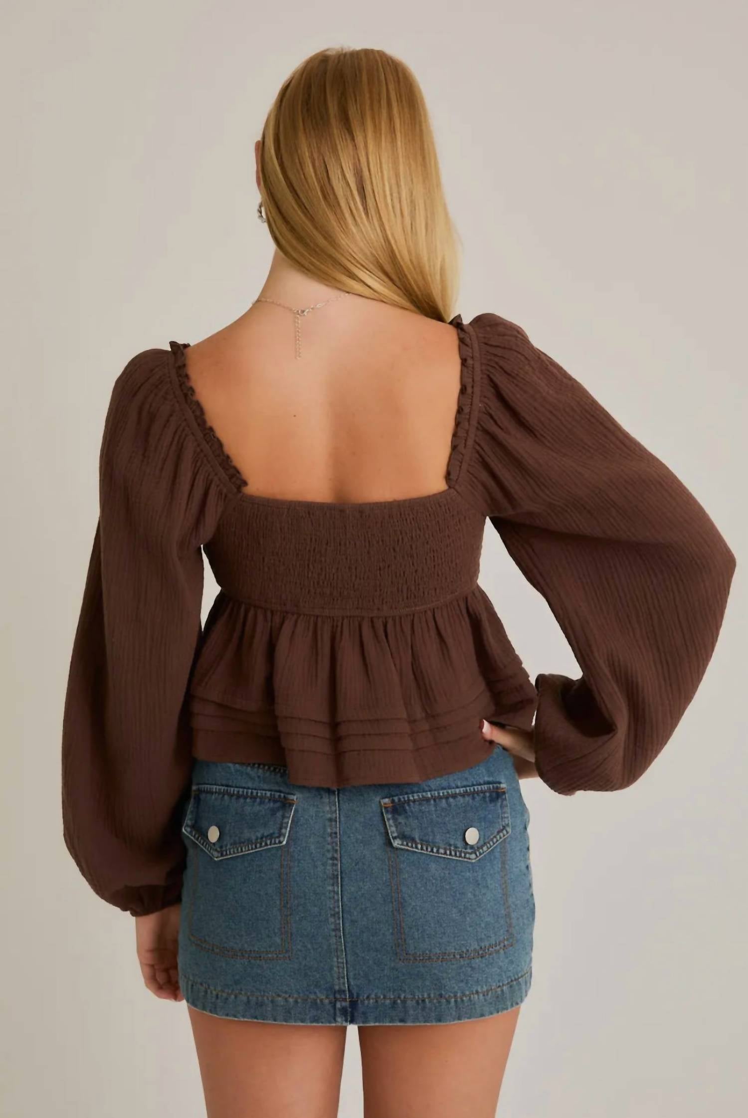 Le Lis - Smocked Long Sleeve Top