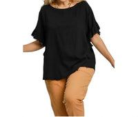 umgee Nothing At All Short Sleeve Top - Plus Size in black - women's t-shirt
