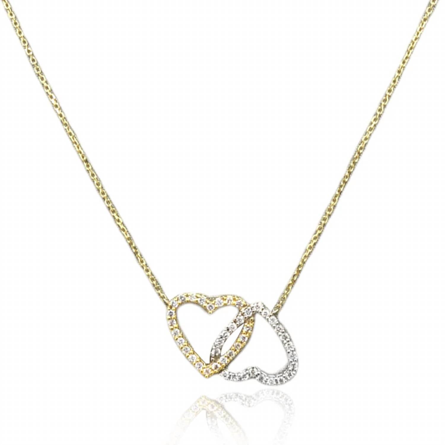 Diana M Jewels - 0.35 Cts Double Heart Diamond Pendant