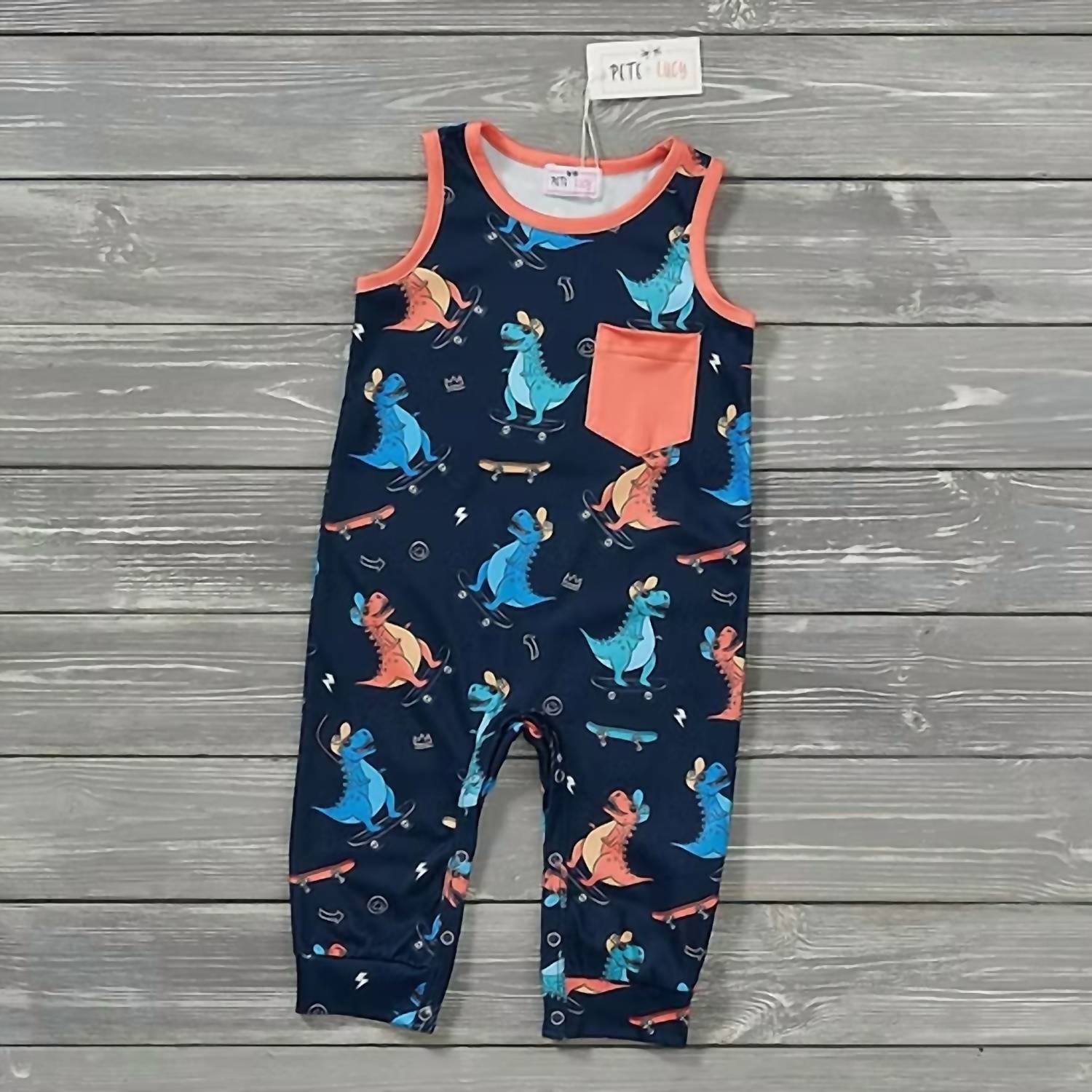 Pete + Lucy - Boys Roar Riders Romper