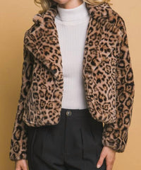 Love Tree - Faux Fur Cropped Jacket