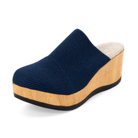 CHARLESTON SHOE CO. Women's Frannie Slip On Clog in navy - women's shoe - detail view