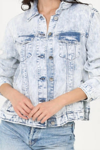 ANGIE Classic Cropped Jacket in dark denim - women's jacket