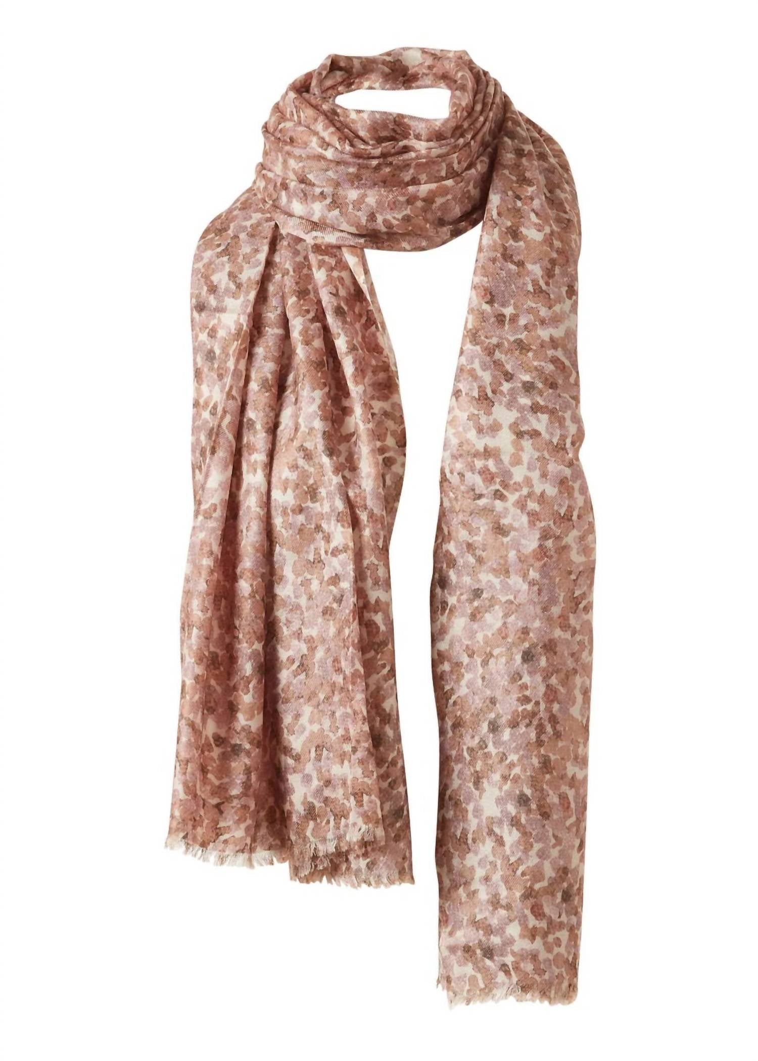 Kinross Women's Pebble Print Scarf in taupe multi - women's scarf
