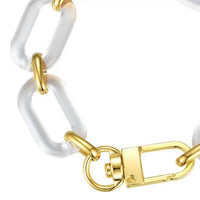Sahira Jewelry Design - Women's Jenna Link Acrylic Clear Bracelet