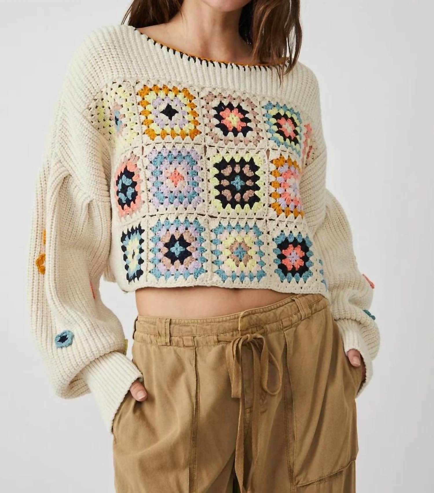 Echo - Crochet Cropped Sweater