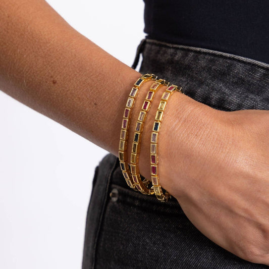 Sahira Jewelry Design - Women's Lainey Rainbow Tennis Bracelet