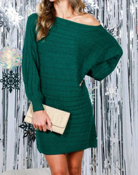 Vine & Love - Dolman Knitted Sweater Cable Dress