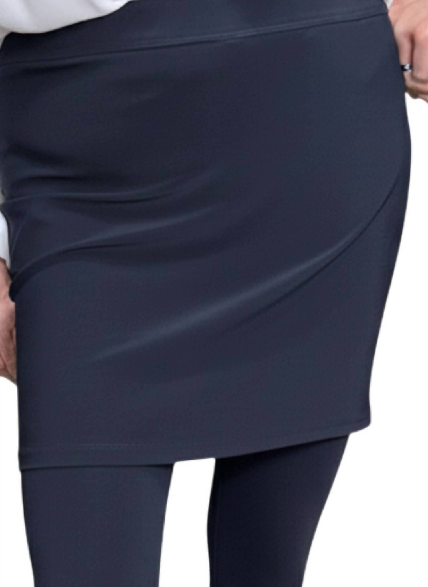 BALI Skeggings Leggings With Built In Skirt in skit in navy - women's pants - detail view