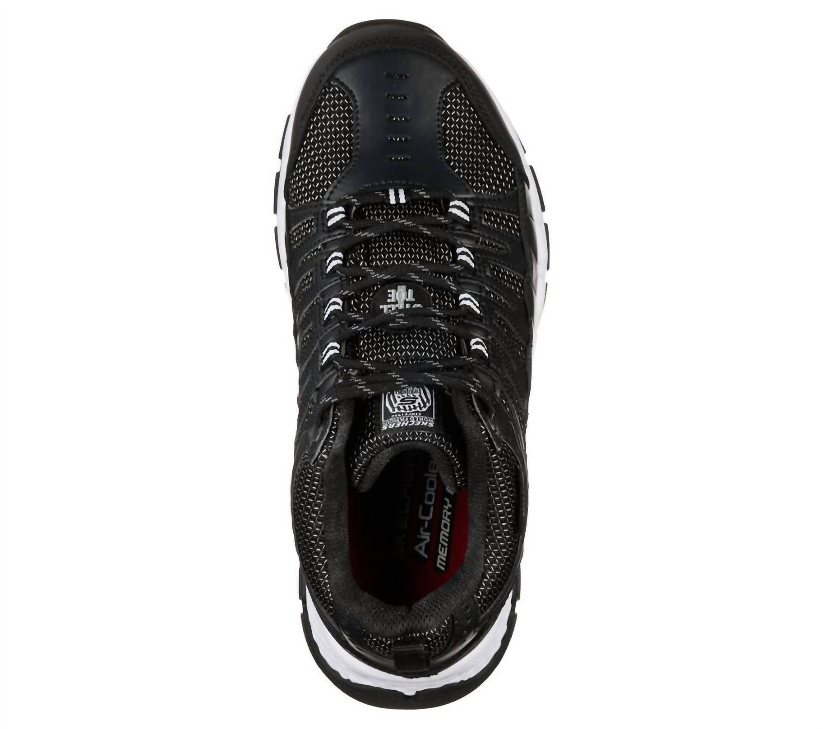 Skechers Men's Queznell Shoes in black white - men's sneaker - detail view