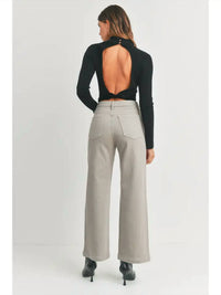 Just Black Denim - Patch Pocket Wide Leg Jean