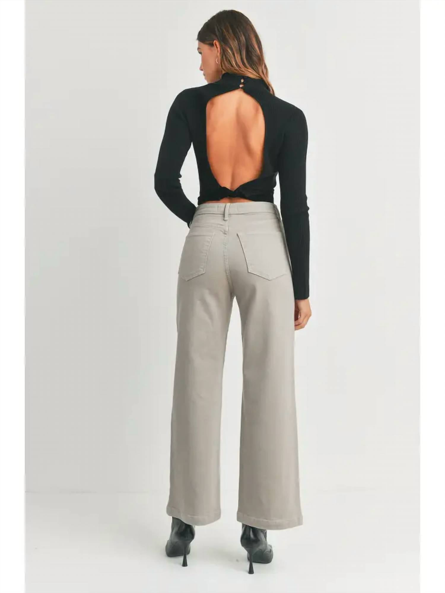 Just Black Denim - Patch Pocket Wide Leg Jean