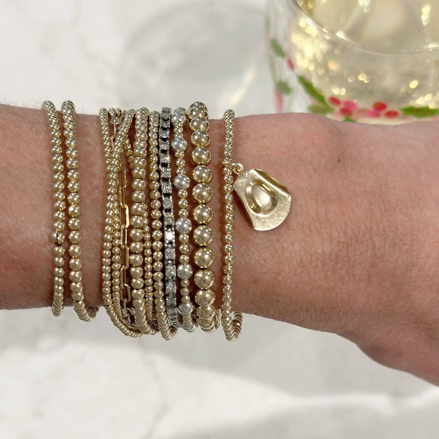 Jeny Baker Designs - Women's Stretchy Cowboy Hat Charm Bracelet