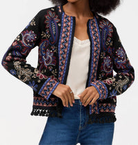 Johnny Was MONTANNA KATIUSKA SHORT FRINGE JACKET in black - women's jacket