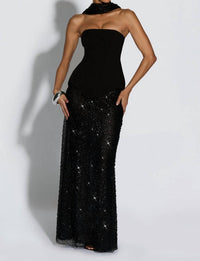 Babyboo Allaire Sequin Mesh Maxi Skirt in black - women's skirt - view 4