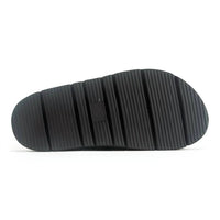 All Black - Women's Circle Buckle Lowform Sandal