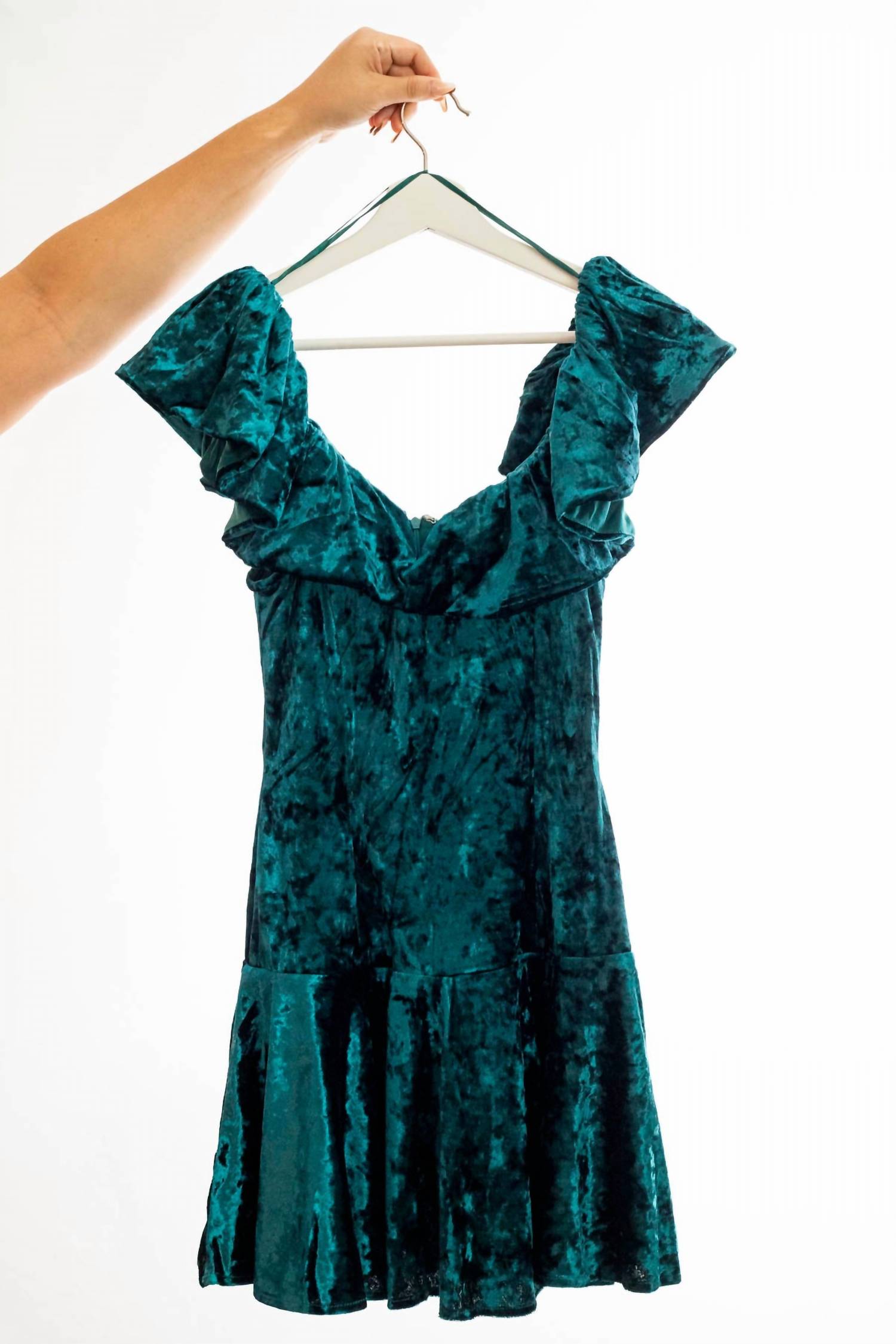 Mustard Seed - Ruffle Velvet Mini Dress