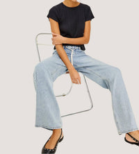 Rails Normandie Relaxed Drapey Fit Pant in sunkissed blue - women's jeans - alternate view