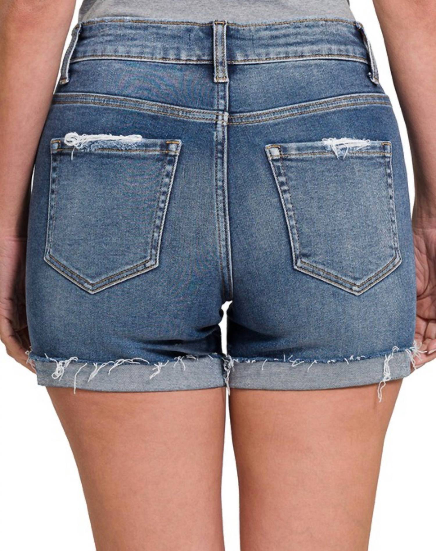 Zenana - Carli Cuffed Shorts