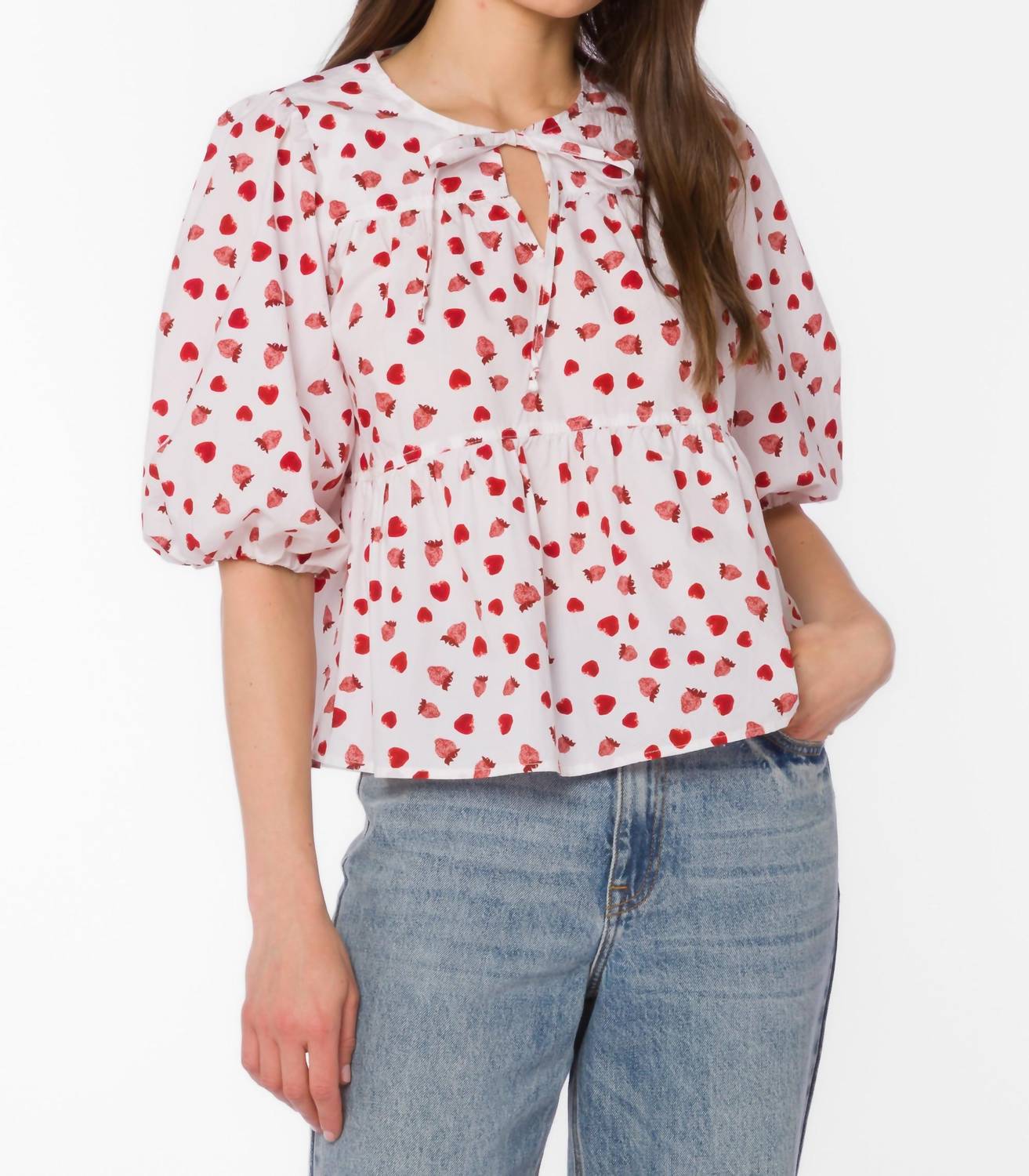 Velvet Heart Ferlita Pullover in strawberry fields - women's blouse