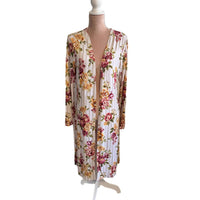And The Why - Boho-Chic Floral Stripe Longline Kimono Duster