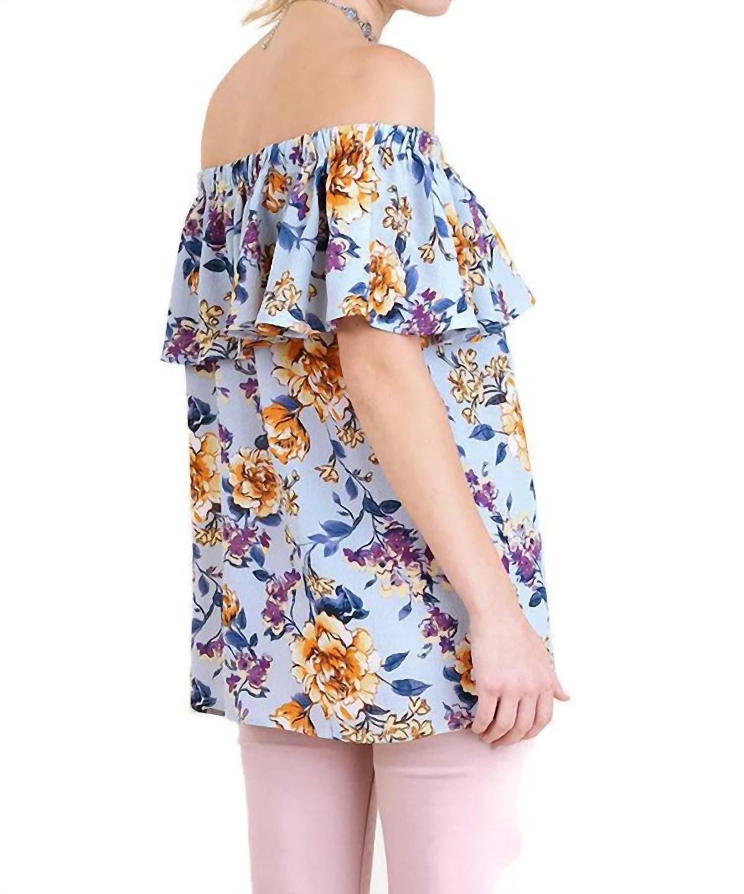 Umgee - Off The Shoulder Floral Print Top