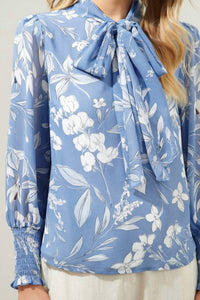 Sugarlips - Tie Neck Long Sleeve Blouse