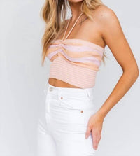 Lelis - Halter Neck Sweater Crop Top