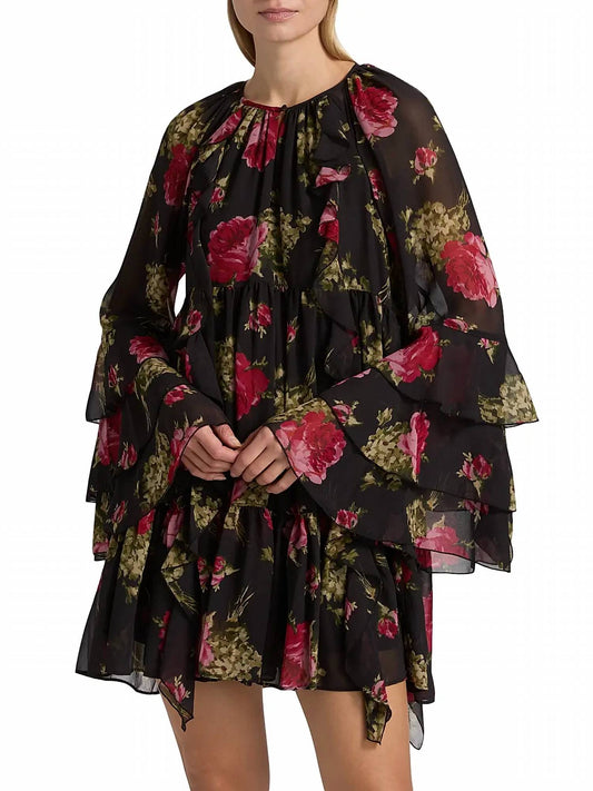 Cinq A Sept - Emelia Baroque Roses Minidress