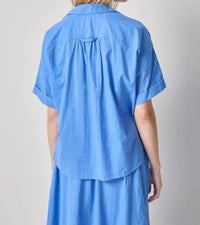 Lilla P - Elbow Sleeve Button Down Shirt