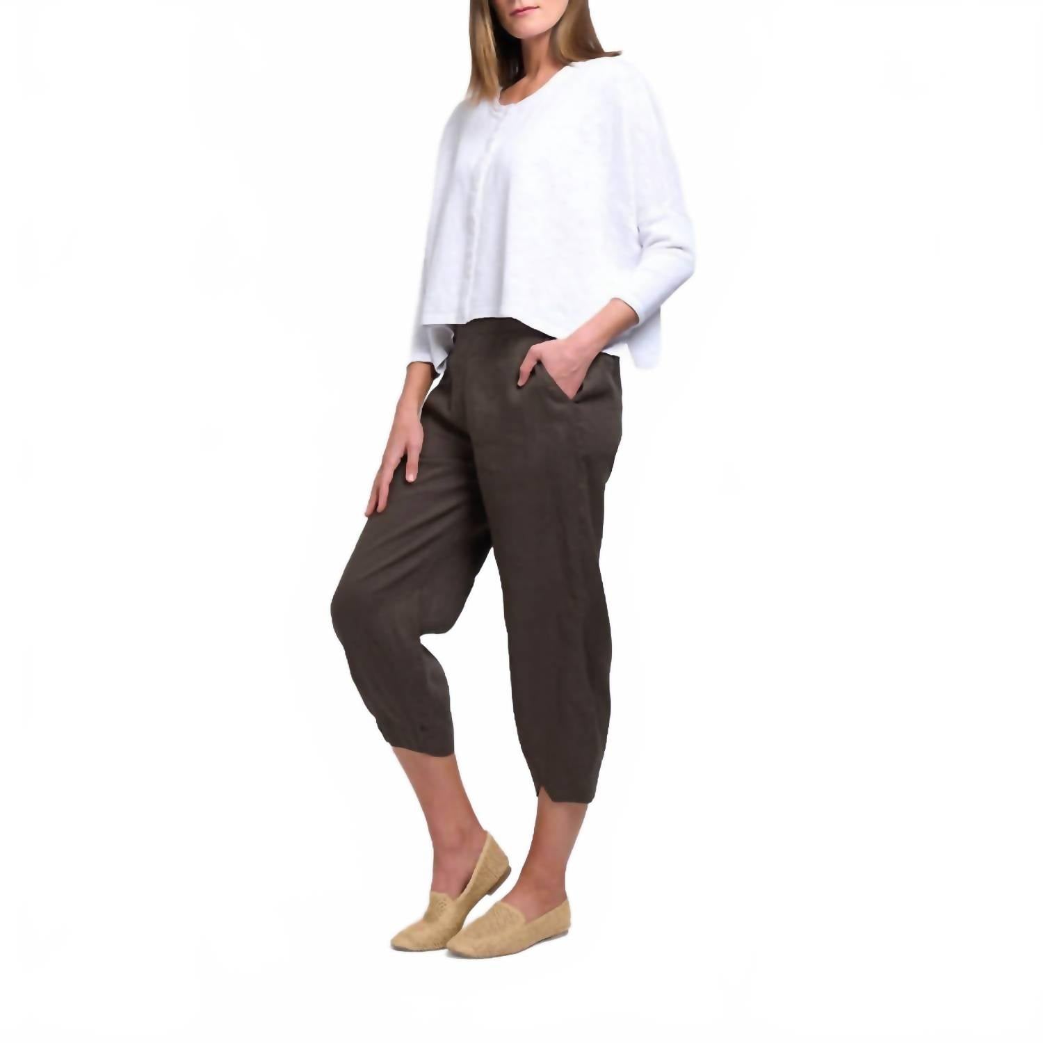 FOIL Festival Pant in khaki - women's pants - detail view
