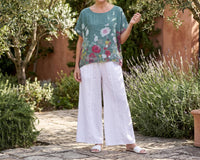 Made In Italy - Flora Linen Top