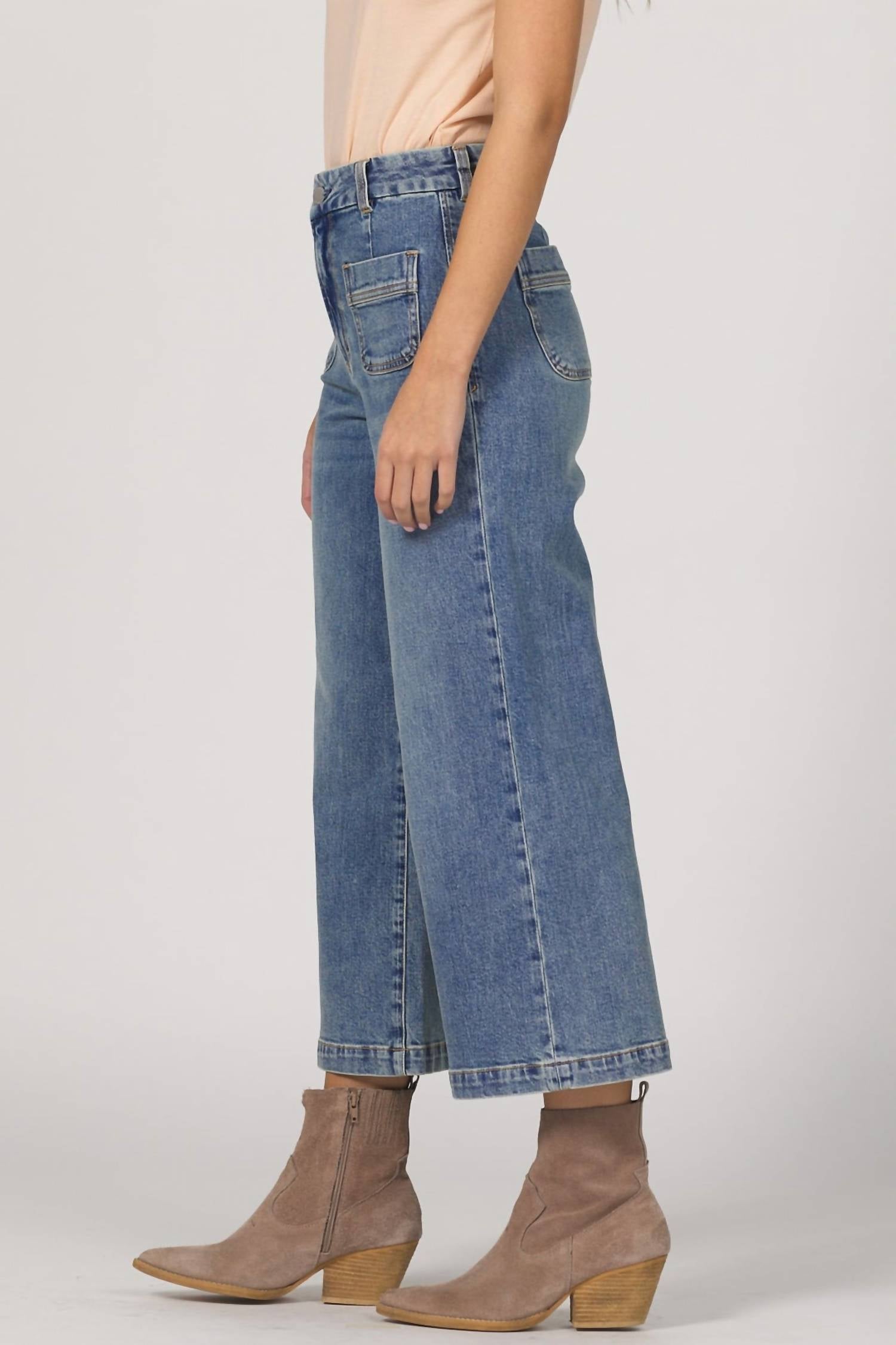 Dear John Denim - Audrey Cropped Wide Leg With Pocket Detail