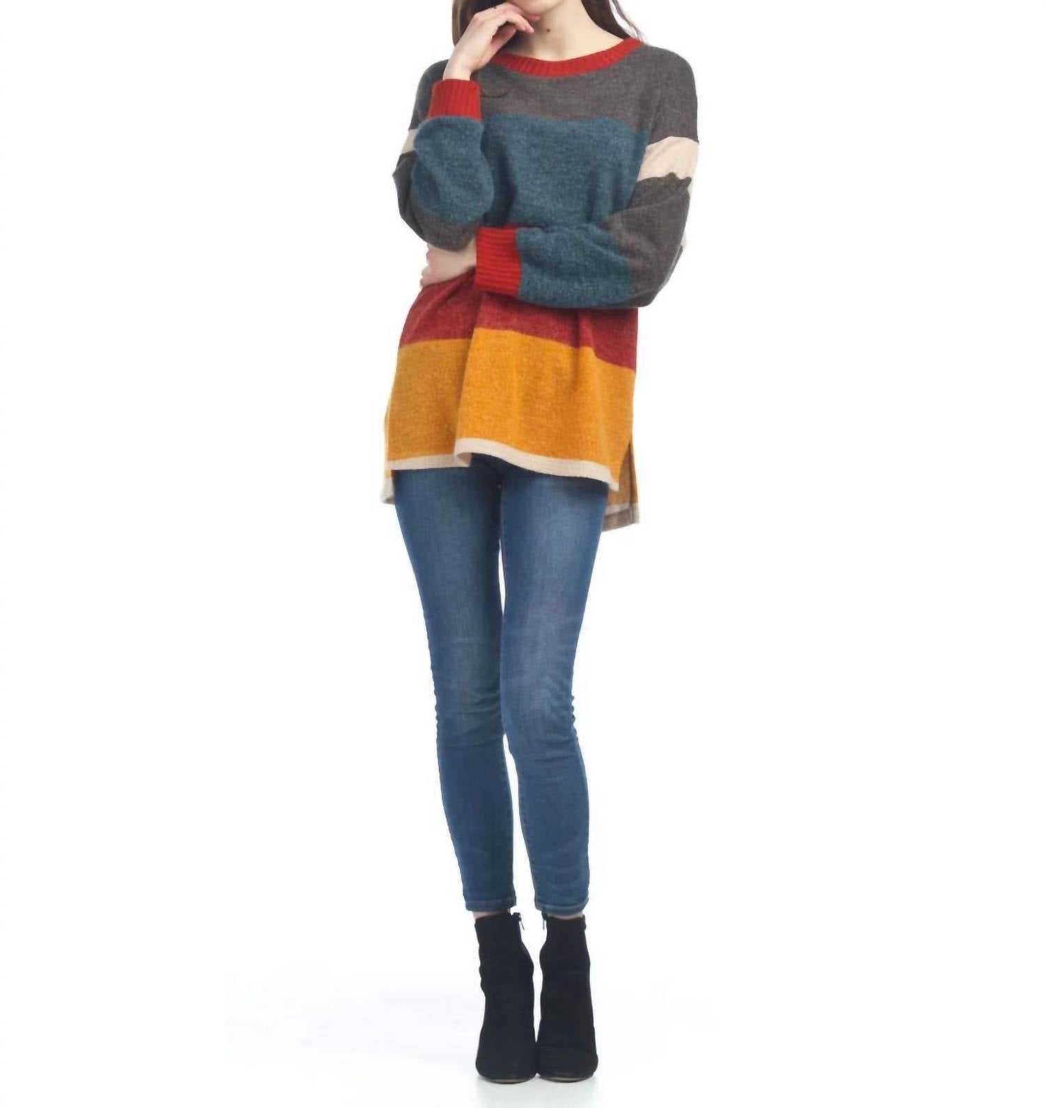 Papillon - Color Blocked Crew Sweater