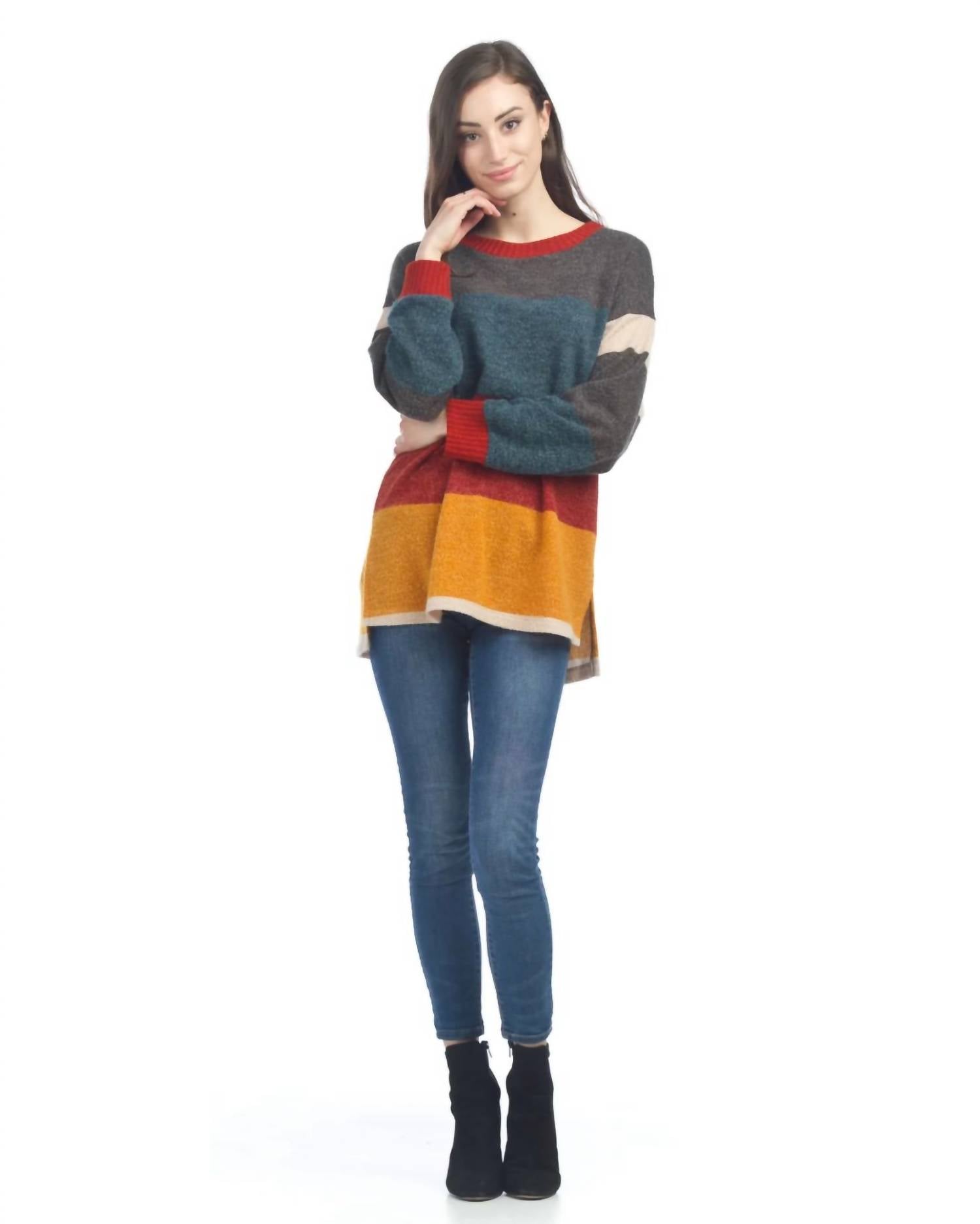 Papillon - Color Blocked Crew Sweater