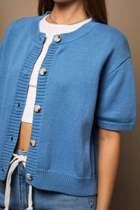 Le Lis - Short Sleeve Cardigan Sweater