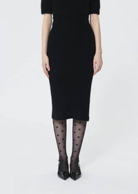 TARA JARMON Janna Knit Skirt in black - women's skirt