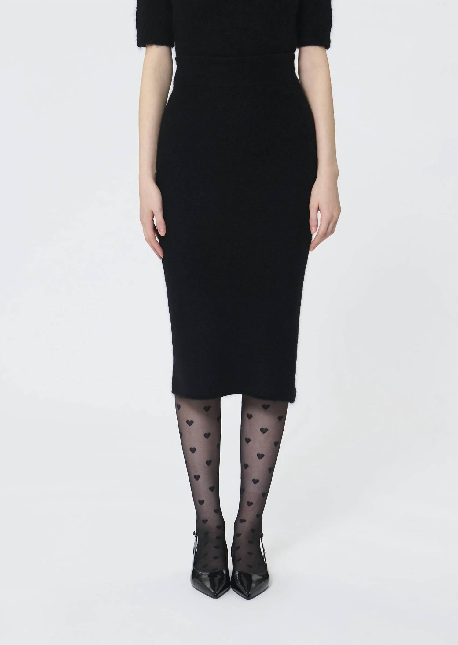 TARA JARMON Janna Knit Skirt in black - women's skirt